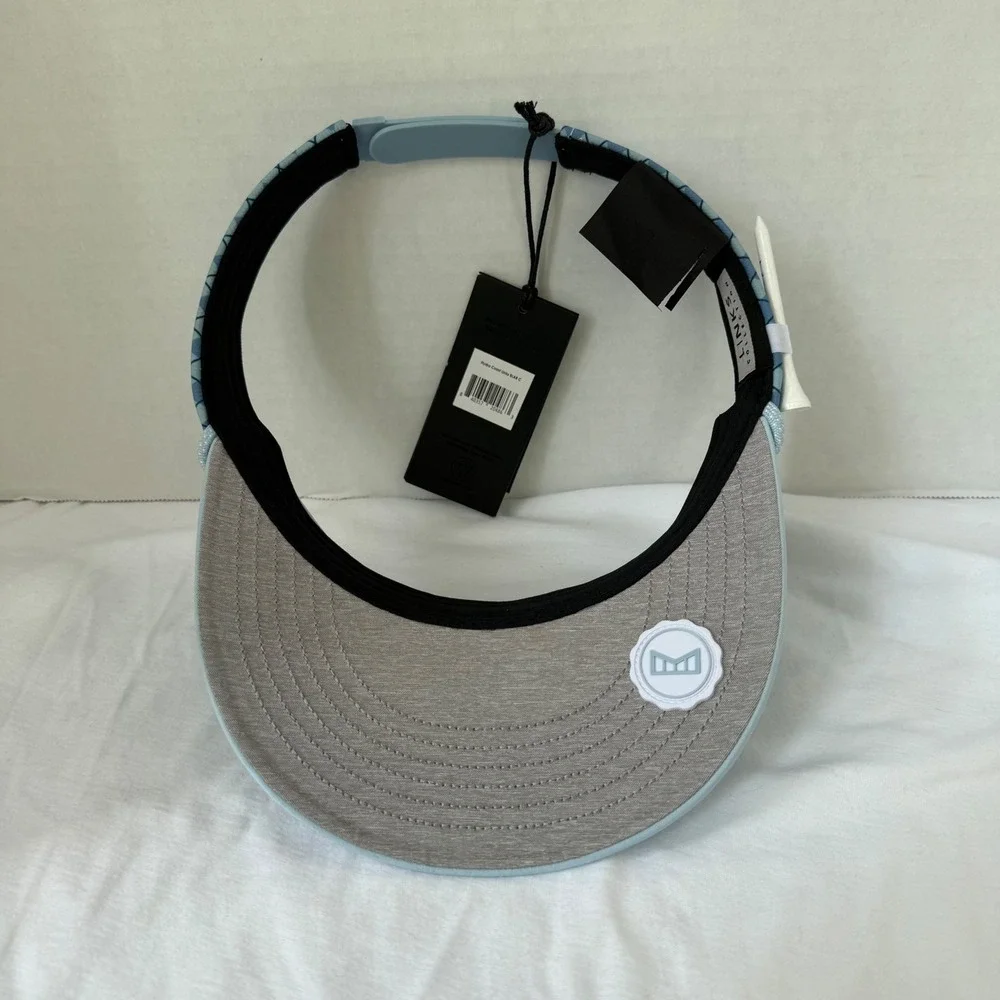 Melin Hydro Coast Links Visor Mens OSFM Blue Argyle Water Resistant Golf Hat